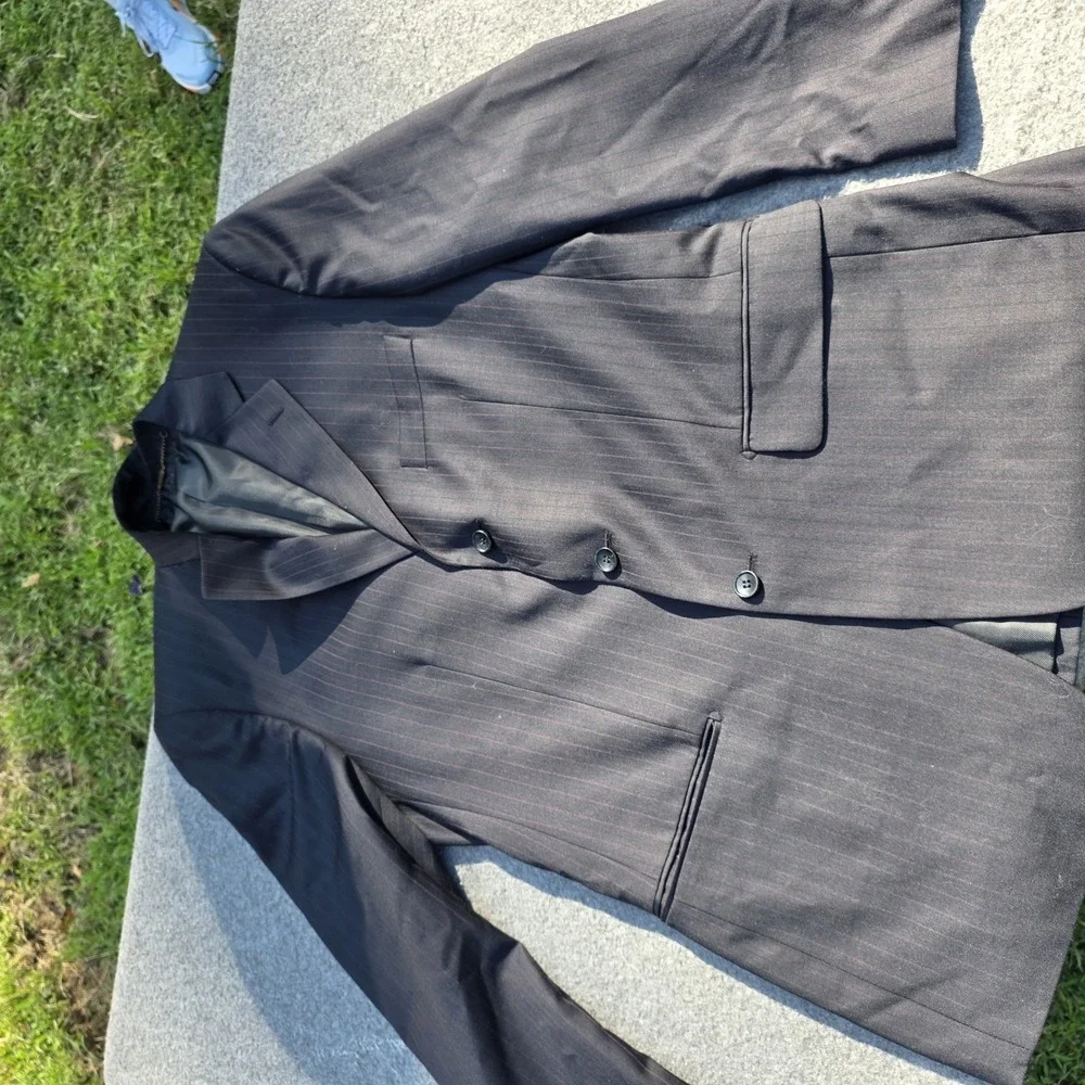 Infinito Collezione men's pinstripe Size 41 R 120s Austrailian Wool Z1